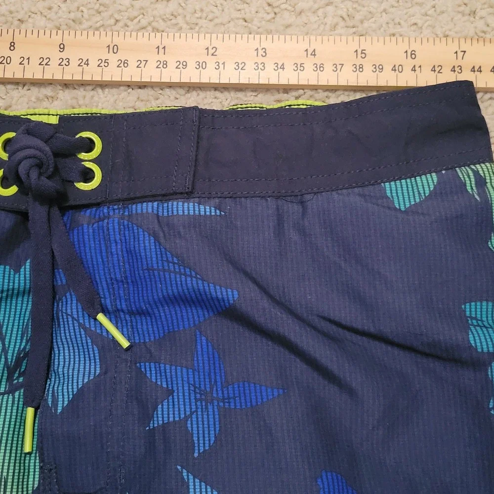 Speedo Mens Board Shorts New Navy Tropical Floral UPF 50 Swim Trunks Large